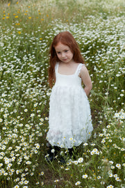 שמלה לילדה תלתן פרחי אורגנזה