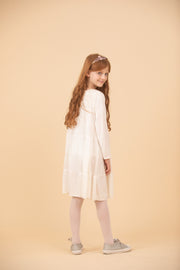 שמלה לבנה לילדה דגם נטלי סריג