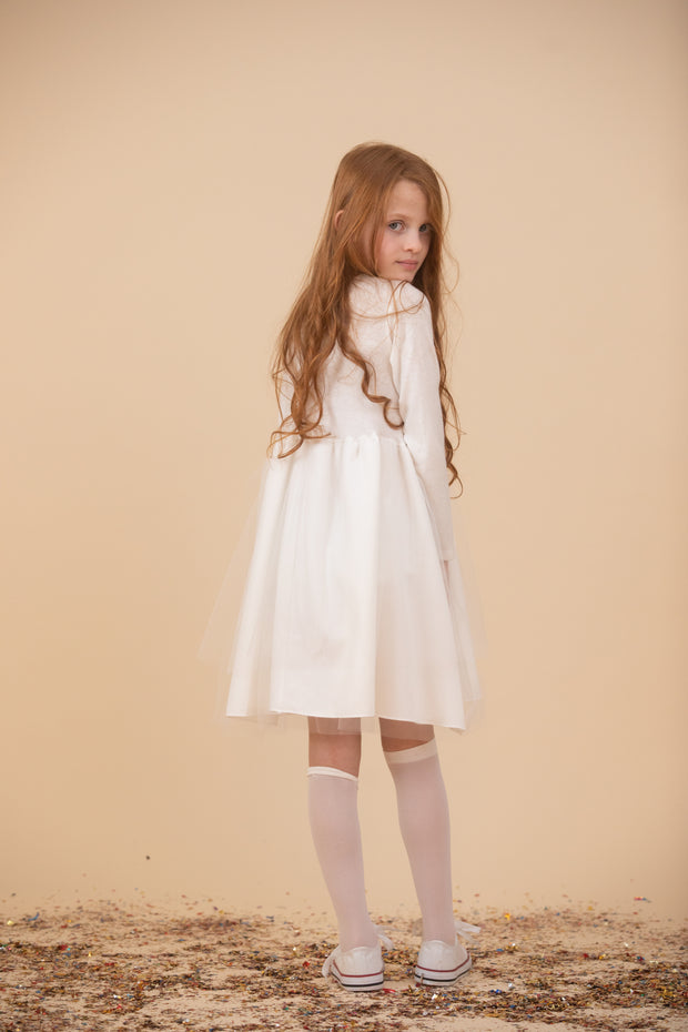 שמלת טול ולרי לבנה 2 שכבות