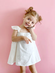 שמלה לתינוקת סיגלית לבנה